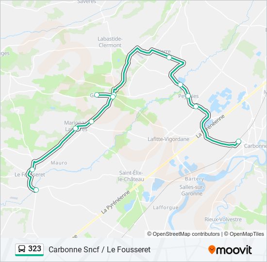 Mapa de 323 de autobús