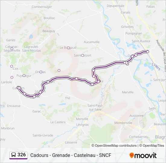 326 Bus Line Map
