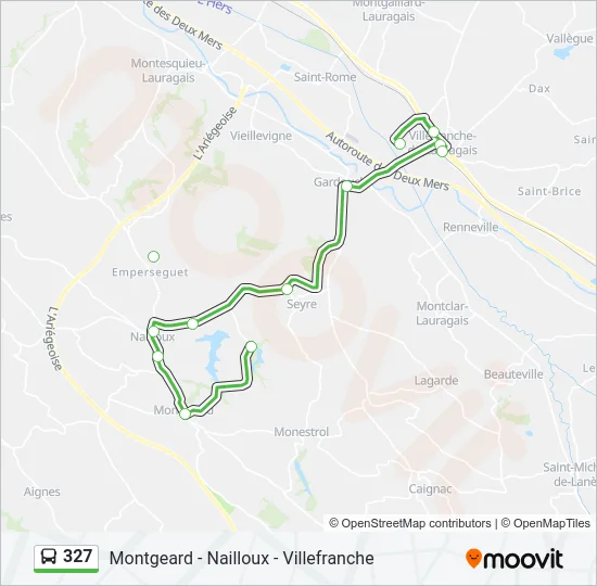327 Bus Line Map