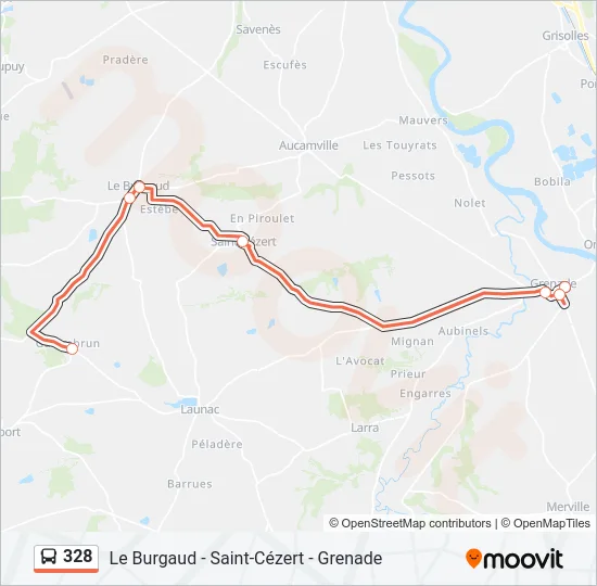 328 Bus Line Map