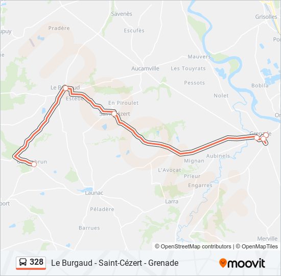 328 bus Line Map