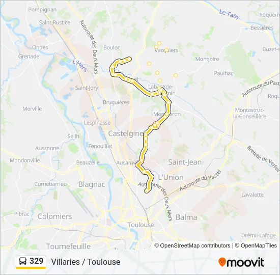 329 Bus Line Map