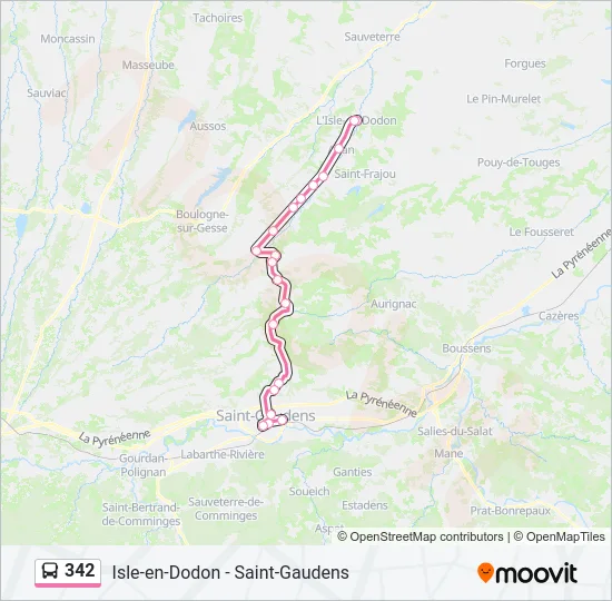 342 Bus Line Map