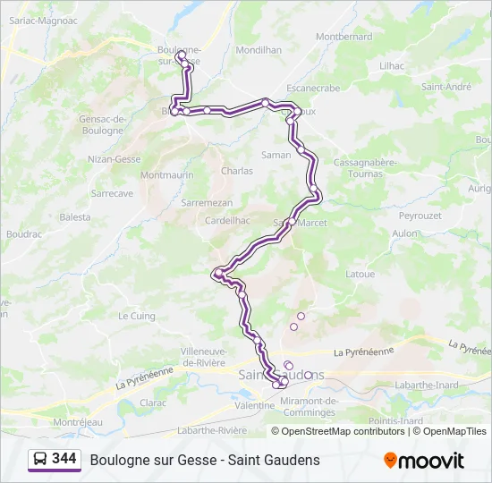 344 Bus Line Map