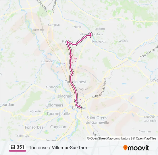 351 Bus Line Map