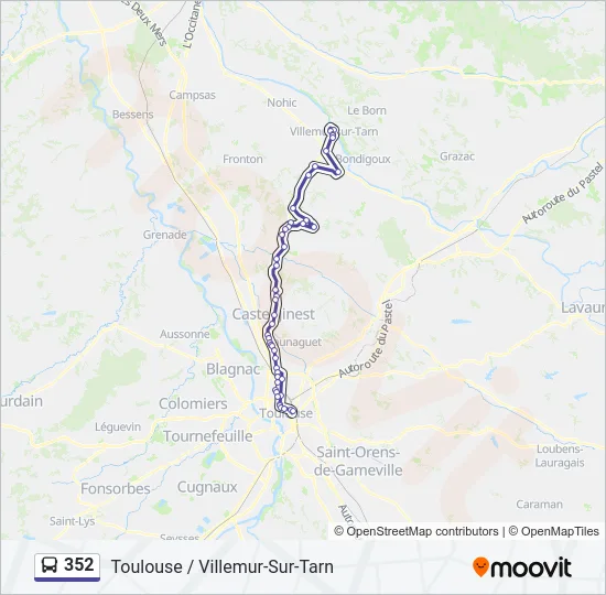 352 Bus Line Map
