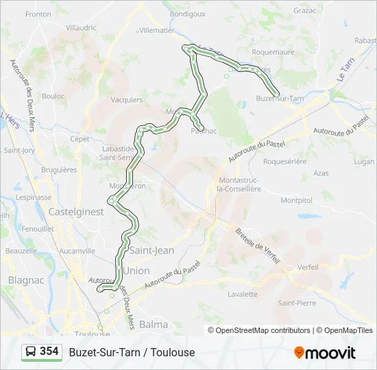 354 Bus Line Map