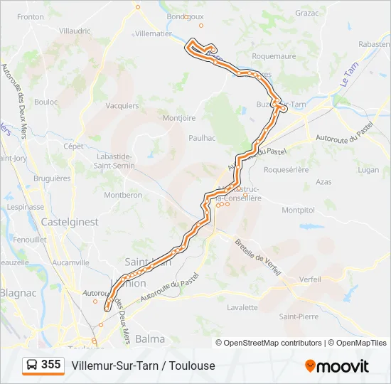 355 Bus Line Map