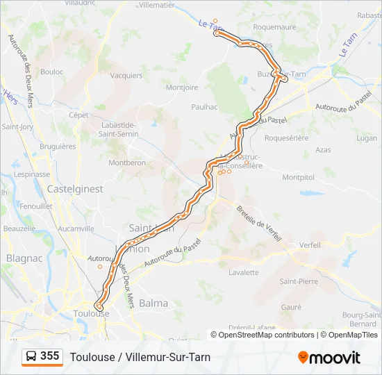 355 Bus Line Map