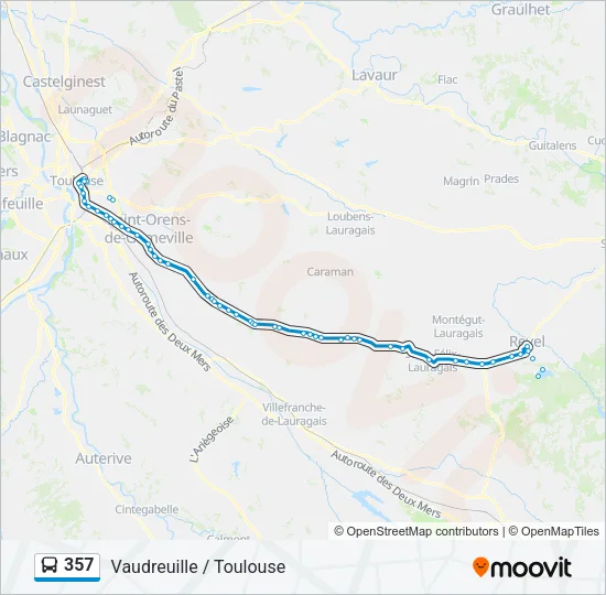 357 Bus Line Map