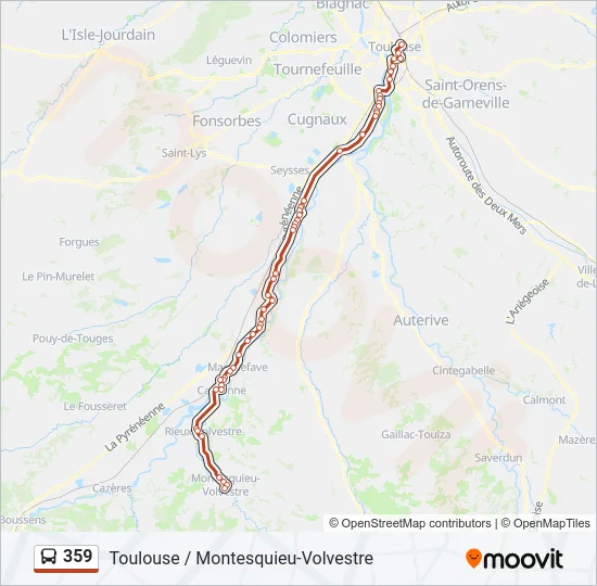 359 Bus Line Map