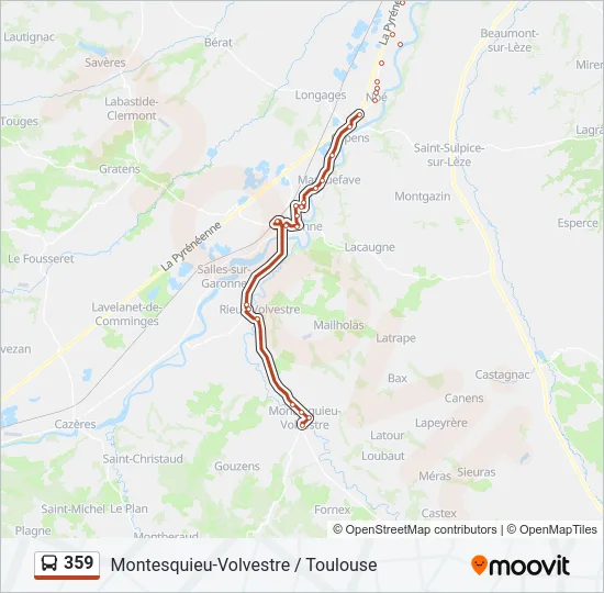 359 Bus Line Map