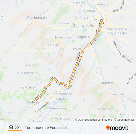 361 bus Line Map