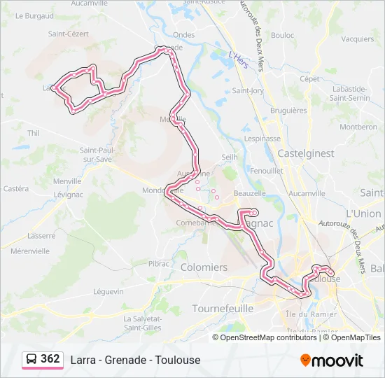 362 Bus Line Map