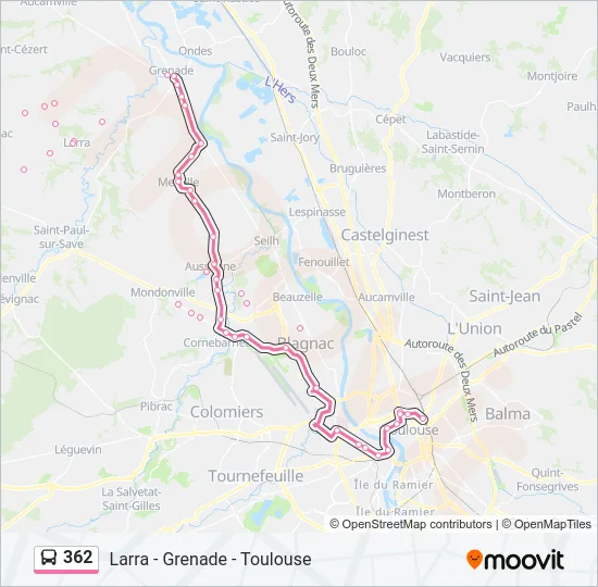 362 Bus Line Map