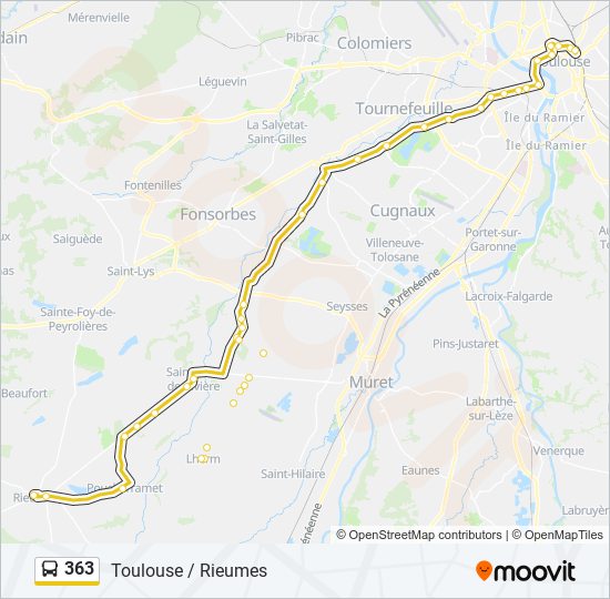 363 bus Line Map