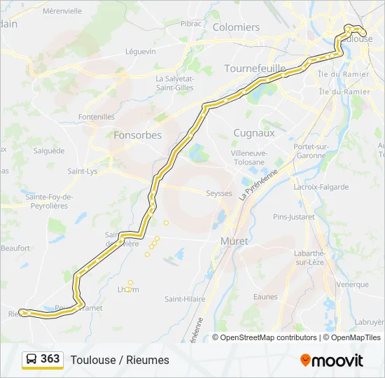 363 Bus Line Map