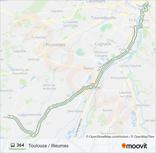 364 Bus Line Map