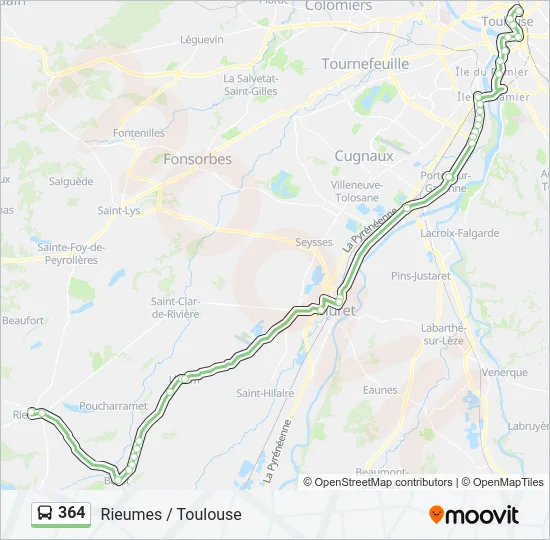 364 Bus Line Map