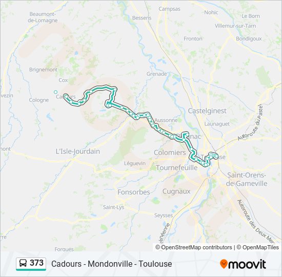 Plan de la ligne 373 de bus