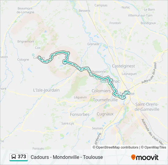 373 Bus Line Map