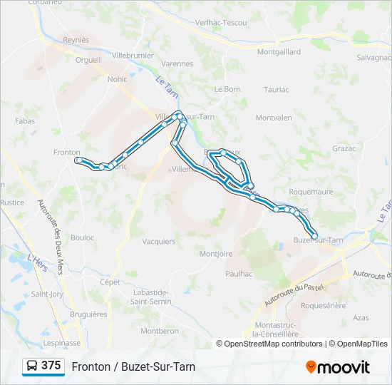 375 Bus Line Map