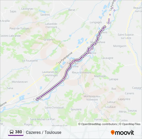 380 Bus Line Map