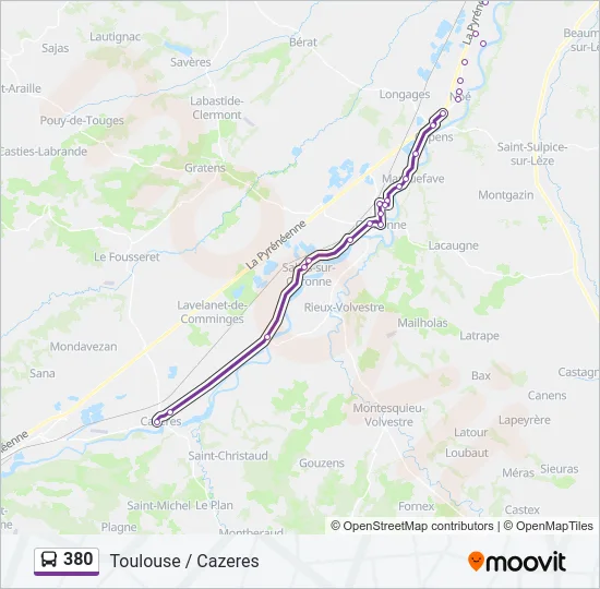 380 Bus Line Map