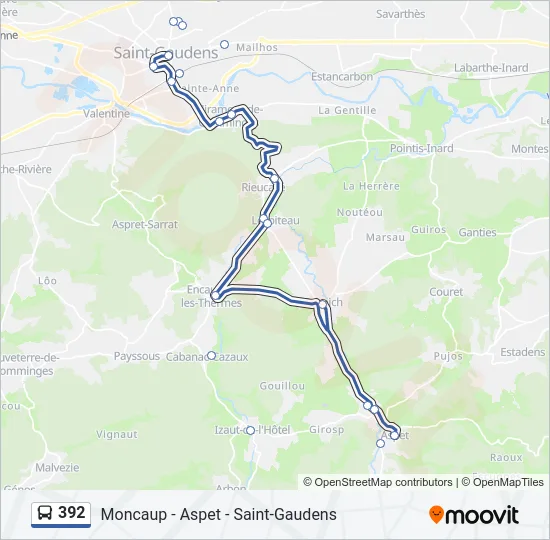 392 Bus Line Map