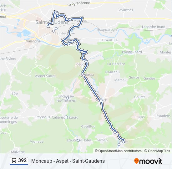 Mapa de 392 de autobús