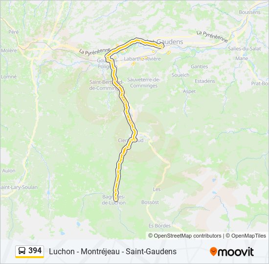 Mapa de 394 de autobús