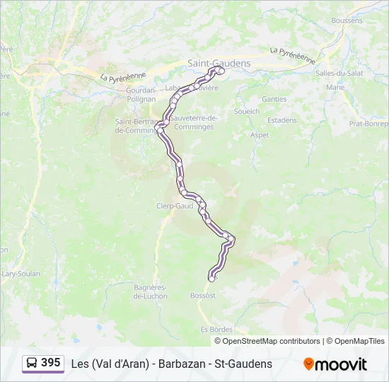 395 Bus Line Map