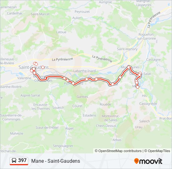 Plan de la ligne 397 de bus