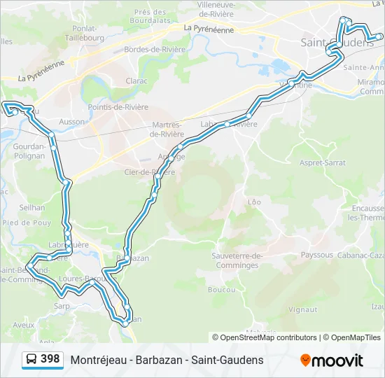 398 Bus Line Map