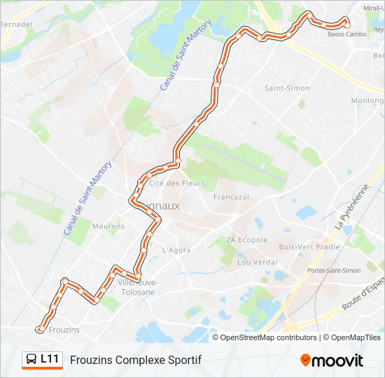 L11 Bus Line Map