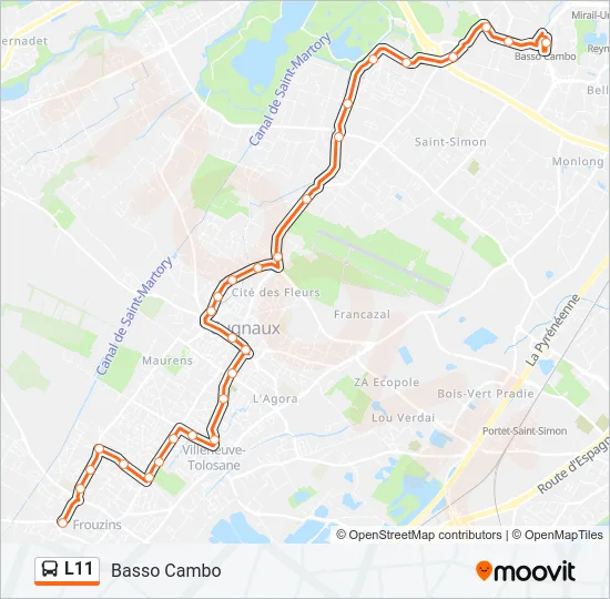 L11 Bus Line Map