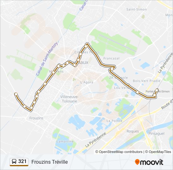 Plan de la ligne 321 de bus