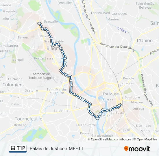 T1P Bus Line Map