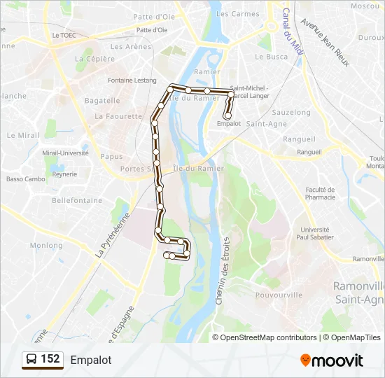 152 Bus Line Map