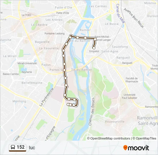 152 Bus Line Map