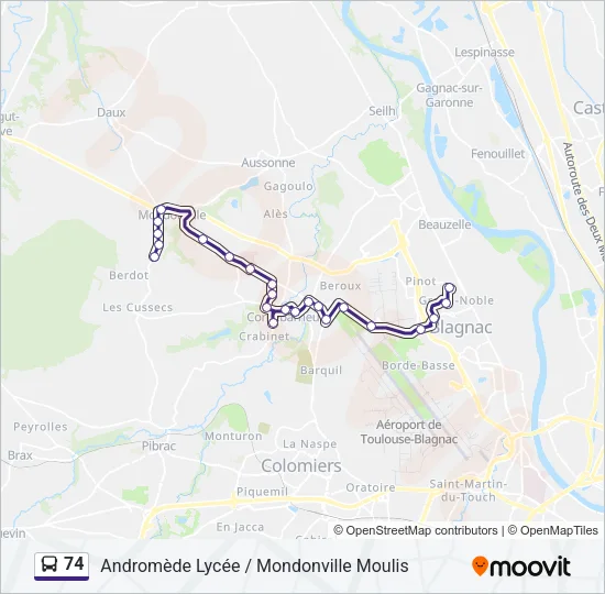 74 Bus Line Map