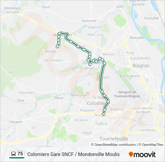 75 Bus Line Map