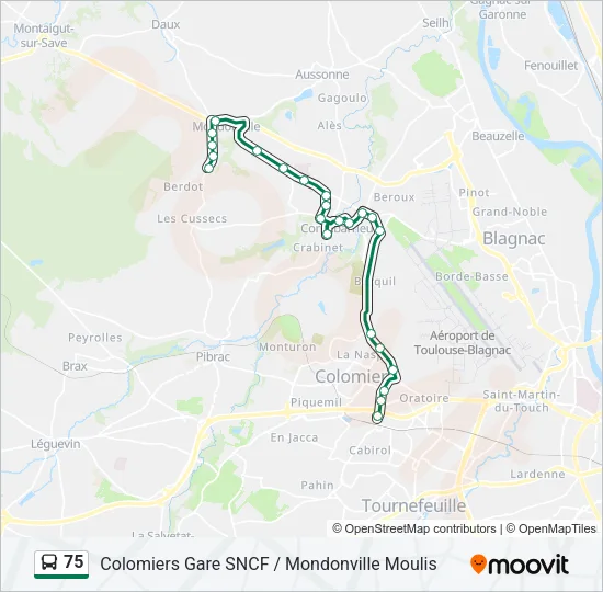 75 Bus Line Map