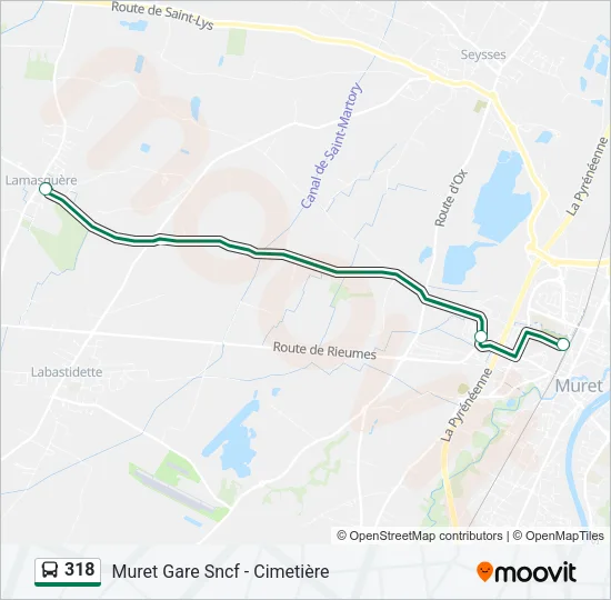 318 Bus Line Map