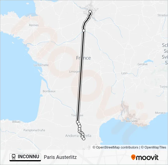 INCONNU Train Line Map