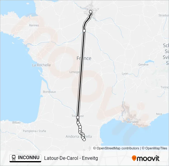 INCONNU Train Line Map
