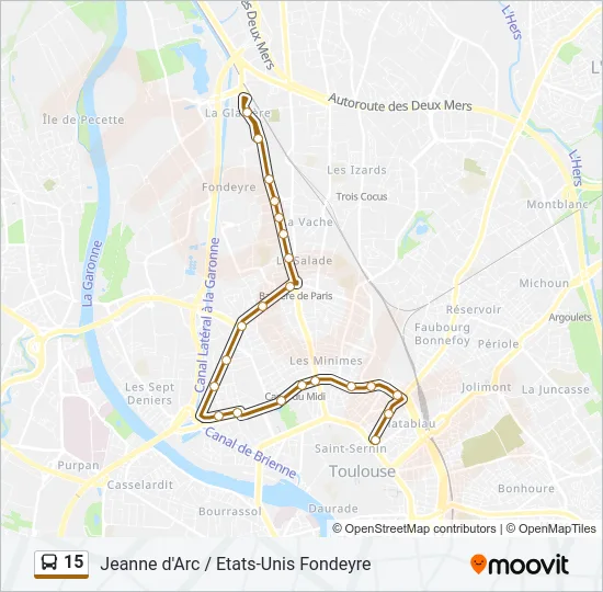 15 Bus Line Map