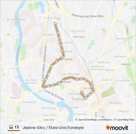 15 Bus Line Map