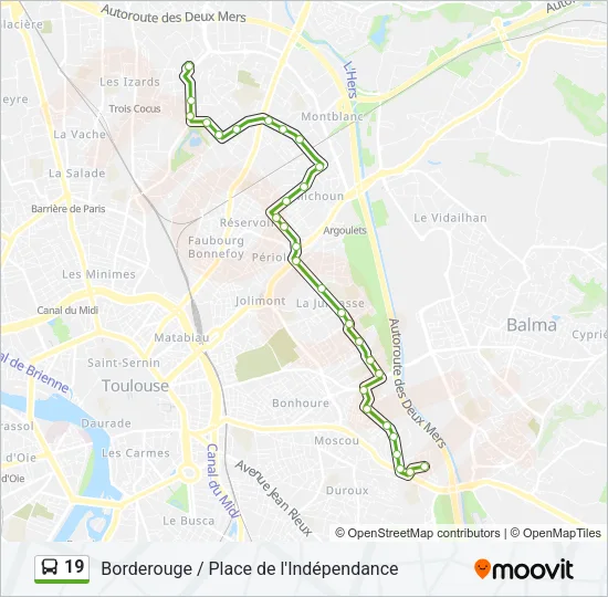 19 Bus Line Map
