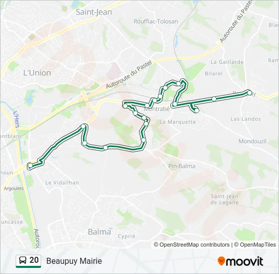 20 Bus Line Map